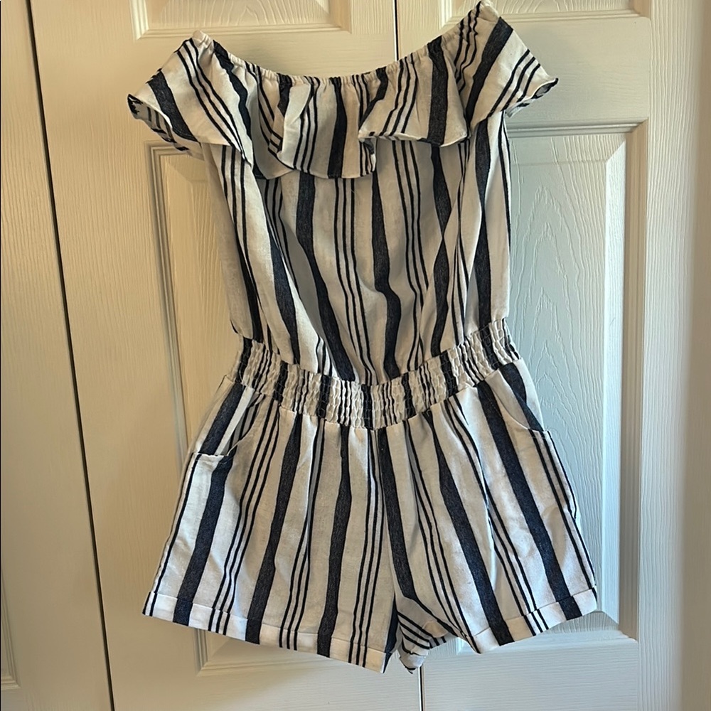 Striped Off-Shoulder Jumpsuit